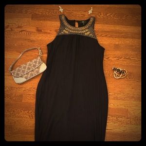 “Hugs in all the right places” beaded jersey dress